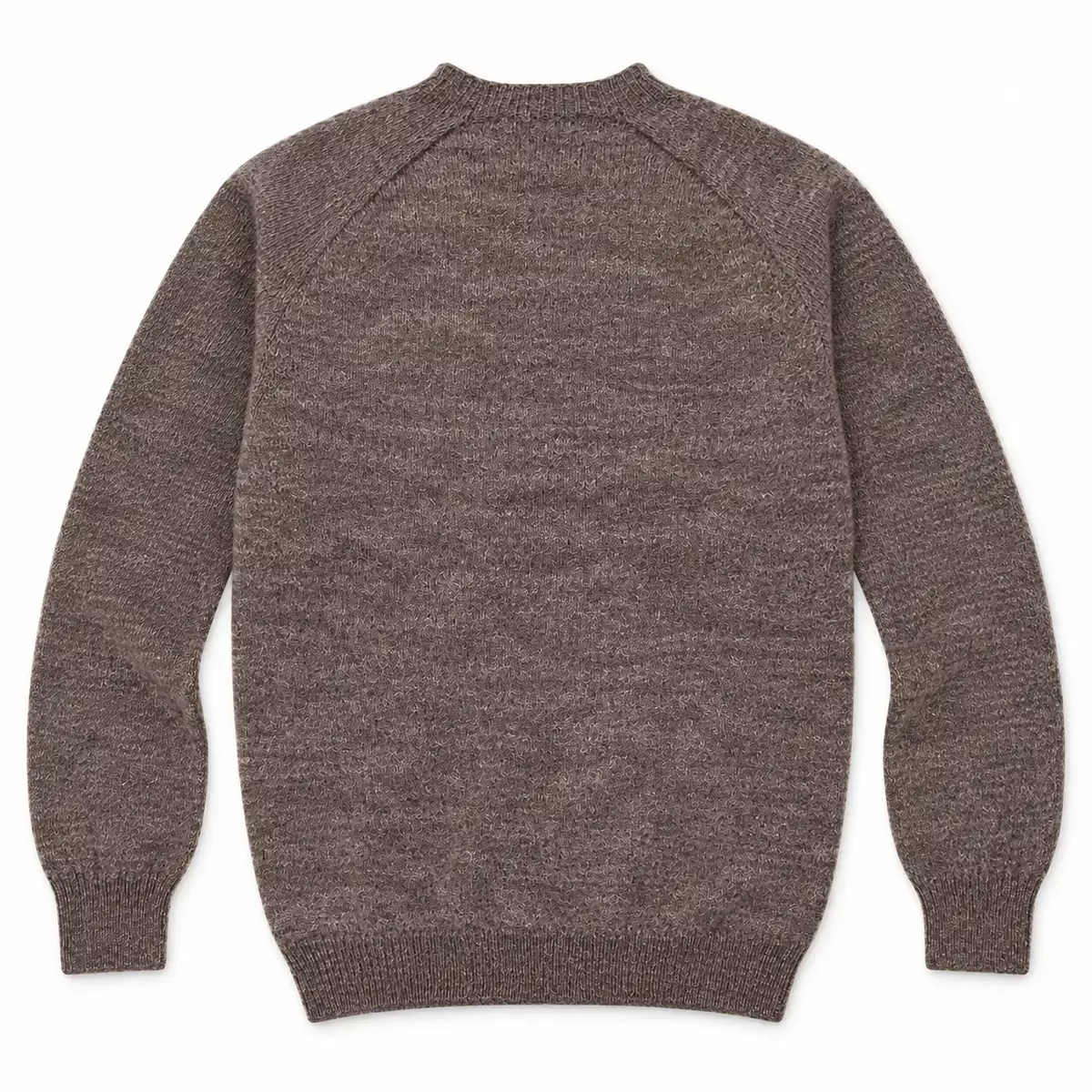 Harley of Scotland Shetland-Pullover Herren Hellbraun meliert – Rückansicht